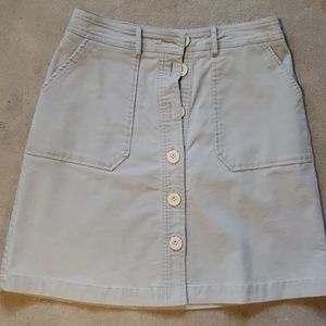 Boden grey corduroy button up skirt sz 6R